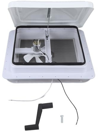 banapoy RV Roof Vent Cover, 14 Inch Universal Roof Vent with 12V Reversible Fan for RVs, Campers, Travel Trailers, Caravans, Motorhomes, Skylight Frame Ventilation Replacement