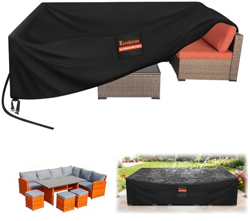 Kovshuiwe 280x205x106cm funda para muebles de jardín impermeable de tela Oxford 420D, resistente al viento, anti-UV, para muebles de jardín, terraza, exterior