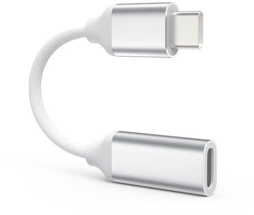 TechMatte für Lightning auf USB C Kabeladapter, 4 Zoll PD Schnellladung, Kompatibel mit iPhone 15/Plus/Pro/Pro Max und Weiteren Typ-C-Geräten, 1 Stück, Silber