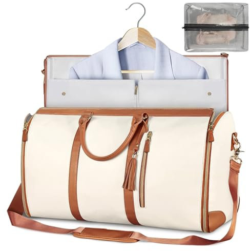 Eladie Reisetasche Handgepäck, Handgepäck Tasche Travel Bag 2 In 1 Faltbare Reisetasche Wayfit Garment Duffel Bag Unisex Wasserdichter mit Kulturtasche Geeignet für Reisen, Geschäftsreisen