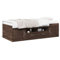 IKAYAA Tagesbett 75x190 mit schubladen Bett mit Stauraum Einzelbett Schlafsofa Gästebett-Braune Eiche-75 x 190 cm