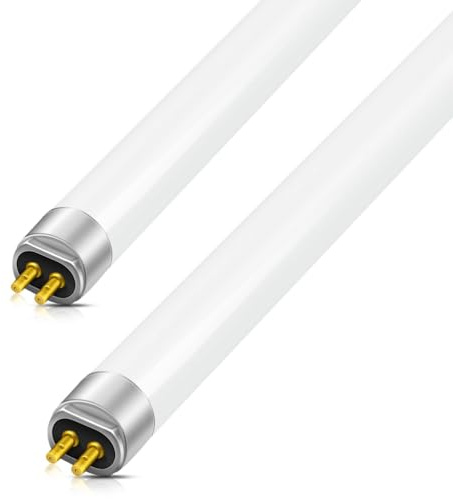 Homesally LED Juego de tubos LED de 300 mm, luz blanca fría (4000 K), 566 lúmenes, T5, G5-8 W (equivalente a 16 W), incluye arranque, tubo fluorescente LED, tubo fluorescente de neón,2 pcs