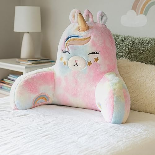 Bestlivings Bettsitzkissen 66×37×48 cm mit Armlehnen Einhorn Lese- & Rückenkissen – Ideale Rückenstütze für mehr Halt und Komfort für Rücken und Nacken