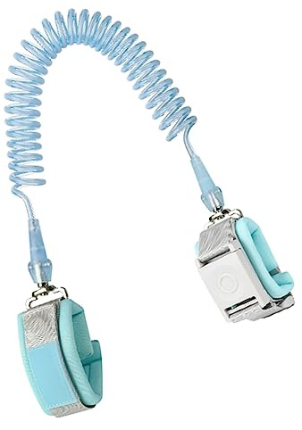 Bewinner Anti Lost Wrist Link Säkerhetsarmband för Barn Babyselar, Slitstarkt Småbarnskoppel med Dubbelt Skydd för Stormarknader och, PU-plast + Ståltråd (blå #09)