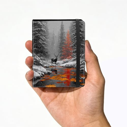 Mini Photos Album Book 2x3 Inch Films 120 Pockets Small Photo Album with Strong Elastic Band for Fujifilm Instax Mini Instant Camera/Polaroid Hi-Print Pictures, Winter Deer Forest