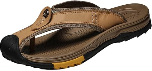 YIzdegg tåsandaler dam läder – flip flops bågestöd sandaler mjuk sula pantoletter andas tåseparator ultrakudde rehaba-sandaler komfort sommarskor halkfria utomhussandaler