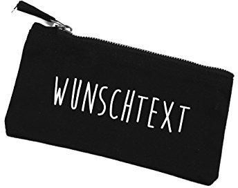 Herz & Heim® Schwarze Schminktasche mit Ihrem Wunschtext