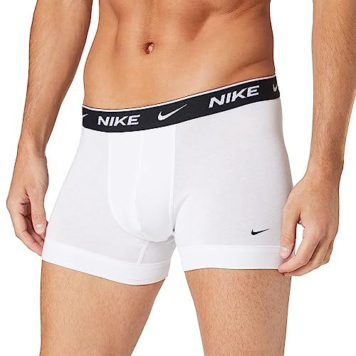 Nike Herren Everyday Cotton Stretch Trunks 3Pk, White/Grey Heather/Black, XS