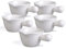 Keponbee 5PCS Small White Milk Jug Mini Ceramic Small Dip Sauce Bowls Dessert Cups 60ml with Handle - White