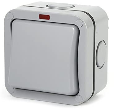 CENPEK Outdoor Switch, Single Weatherproof Switches, IP66 Switched Socket Covers, 10A Outdoor Wall Weatherproof Plug Socket Box