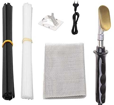 Auto Stoßstangen Reparatur Set, Kunststoff Schweißgerät Auto-Stoßstangen-Reparatursatz, Auto Stoßstange Riss Reparatur Set Riss und Loch Reparatur Gitter Spachtel Schweißdraht