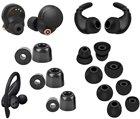 A-Focus [8 Paar] WF-1000XM5 WF-1000XM4 Ohrbügelspitzen 【Memory Foam & Silikon】 Weicher Ersatz, bequeme Ohrhörerspitzen, Flügelspitze, kompatibel mit Sony WF-C700N WF-C500, 23515H