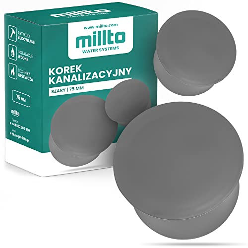 Millto™ Muffenstopfen HT Rohr Ø DN 75 mm Grau | Abwasser Kappe Kunststoff Abflussrohr Kunststoffstopfen PVC PP Verbindung Anschlussstück Deckel