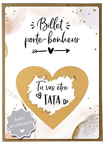 Joli Coon Graviditetsmeddelande skrapkort med kuvert och graviditetsmeddelande Tata