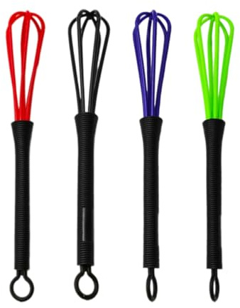 JEXOWIQ Mini Schneebesen Klein - 4 pcs Schneebesen Set Friseur Schneebesen, Kunststoff Salon Friseur Haarfarbe Dye Creme Whisk Küche Ballon Mixer Rührer Werkzeug