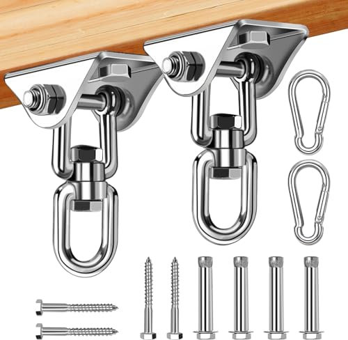 MUUKAIII Crochet de Plafond 2 Pièces Acier Inoxydable 450 KG Capacité Crochets Balancoire Suspension pour Sac de Frappe