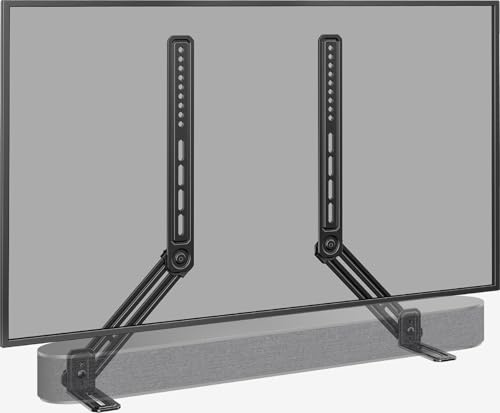 Perlegear Support Barre De Son Réglable en Hauteur Jusqu’à 6,8 Kg, Barre De Son sous TV Ou Au-Dessus, Support Barre De Son Universel avec Plaques D’Extension Amovibles, PGSM04B