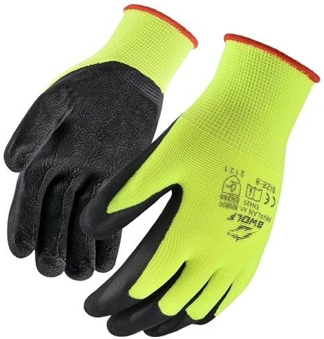 BWOLF PAVALAN 12 par handskar arbetshandskar herr arbetshandskar kvinnor mekaniker handskar herr monteringshandskar med robust latexbeläggning (1 par, 10)