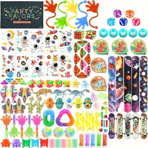 LieIe Gadget Compleanno Bambini Giocattoli Piñata 120 Pezzi, Regalini Fine Festa Compleanno Bambini, Giocattoli da Festa per Compleanno Bambino, Sacchetto Riempimento Compleanno Regalo Bambino