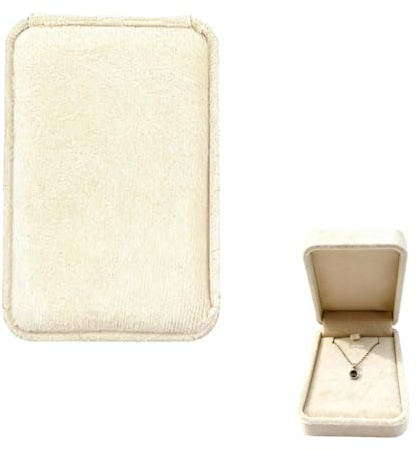 Caja Grande De Terciopelo Blanco Para Collares – Elegante Estuche De Almacenamiento Y Exhibición De Joyas Para Regalos En Cumpleaños, San Valentín Y Otras Ocasiones Especiales Caja Regalo Joyas