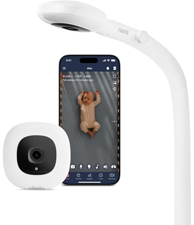 Nanit Pro Smart Baby Monitor - Camera & Floor Stand - 1080p Wi-Fi Video Camera, 2-Way Audio, See Your Baby from Anywhere, Sound/Motion/Cry Notifications, Night Vision