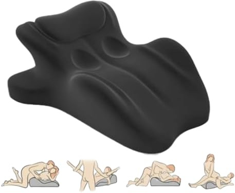 LLNWYGEB Almohada para Parejas de 27° - Cuña de Espuma viscoelástica para Mayor Comodidad y conexión - Almohada ergonómica, Funda fácil de Limpiar,Negro