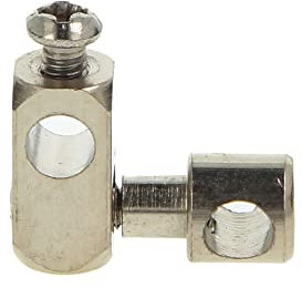 tecuro Doppel-Gelenkstück aus Messing zum Verbinden von Armaturen und Zugstangen Ø 5 mm