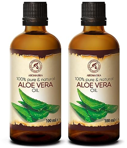 Olio di Aloe Vera 200ml - Aloe Barbadensis - Brasile - Naturale e Puro al 100% - Cura per Viso - Corpo e Capelli - Mani - uso Puro - Massaggi - Bottiglia di Vetro - Aloe Vera Oil