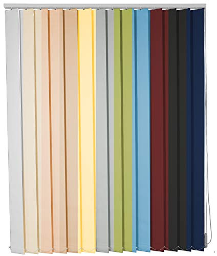 Schiebevorhang Lamellenvorhang auf Maß viele Größen & Farben Blickdicht lichtdurchlässig Fenster Vorhang Vertikaljalousie Schiebegardine (Breite 120,1-140 cm x Höhe 100,1-120 cm, Hellgrau)