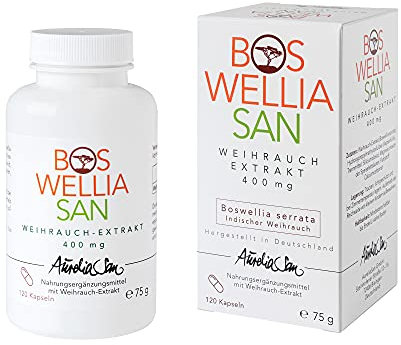 BOSWELLIASAN Weihrauch-Kapseln Set hochdosiert 400mg |120 Kapseln | Hochwertiger Indischer Weihrauch-Extrakt (Boswellia serrata) | vegan | für mehr Mobilität im Alltag