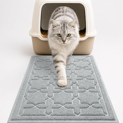 Yimobra Durable Tapis de litière pour Chat XL Jumbo 90 x 60 cm, Facile à Nettoyer, antidérapant, résistant à l'eau, pièges pour litière d'animaux domestiques, Tapis de Sol Doux, sans phtalate