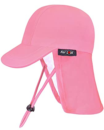 weVSwe Baby UV Sun Hat UPF50+ Protection Quick Drying Adjustable String for Summer Vacation Pink Fish Scales 12-24 Month