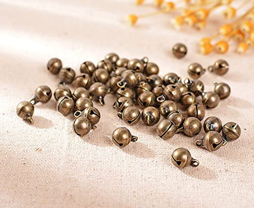 LUMoony 100Pcs Vintage Glöckchen in Bronze Glöckchen Schellen Glocken aus Kupfer Glöckchen Schellen Glocken für Weihnachtsfest Dekoration, Kranz, Katzenhalsbänder, DIY Ornament Schmuckherstellung