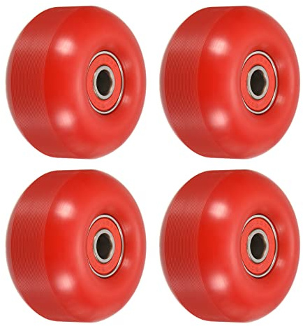 PATIKIL 52mm Skateboard Wheels with Bearings, 4 Pack Street Wheels for Skateboards Cruiser Wheel Replacement 95A, Red