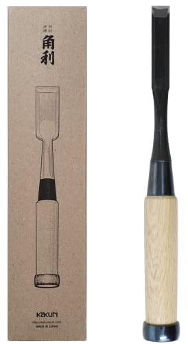 KAKURI Japanese Mortise Chisel for Woodworking 1/2 (12mm), Made in JAPAN, Professional Wood Chisel Oire Nomi (Hand Forged), Japanese White Steel No.2 Blade, White Oak Wood Handle