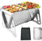 TINMIX Mini griglia portatile a carbonella in acciaio inox, piccola griglia pieghevole da tavolo, per bar da giardino, campeggio all'aperto