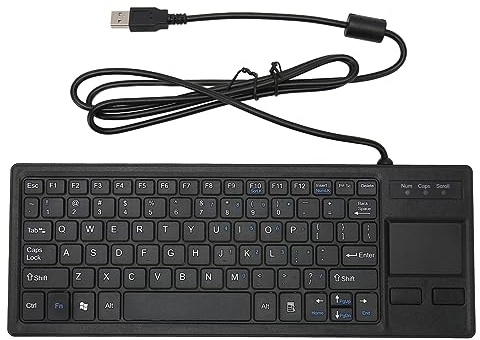Kabelanslutet USB-Tangentbord Inbyggt Multi Touch-pekplatta, Ultratunn X-typ Saxtangenter Ergonomiskt Tangentbord med HUB-funktion, Mekanisk Knapp, Lämplig för Industriellt Bruk,