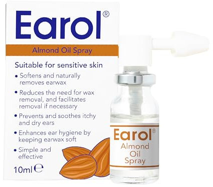 Earol Almond Oil Ear Spray, Clinically Proven for Ear Wax Removal, Safe for Sensitive Skin, Reduce Need for Syringing or Microsuction, 1 Pack of 10ml Metered Dose Spray