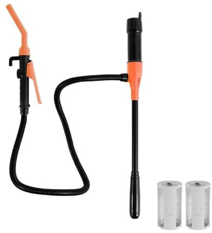 Pompe de transfert portable à piles - Pompe de transfert de carburant automatique avec buse pour un contrôle et un arrêt rapides du débit - Pompe de transfert d'eau et de carburant pour essence,