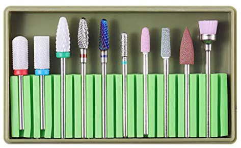Lot de 10 brosses de nettoyage en céramique pour perceuse à ongles BH-06