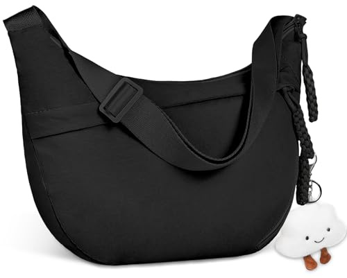Aucuu Crossbody Bolso de Nylon, Bolsos Bandolera Moda Bolso para Mujer, Bolsos Cruzados con Cremallera, Correa Ajustable, Múltiples Bolsillo, para Compras Colegio Trabajar Viajar