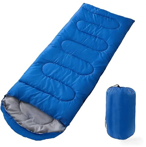 SNZ Saco de dormir para adultos y niños, saco de dormir para acampar 4 estaciones, impermeable, transpirable, ultraligero, con bolsa de transporte, para verano, primavera, otoño/invierno al aire libre