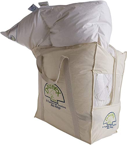 PIUMINO D'OCA DAUNEX -100% PIUMINO D'OCA BIANCO EUROPA - MISURA 135X200 - PUNTI DI CALORE 4 INVERNALE - ART.TIROLO