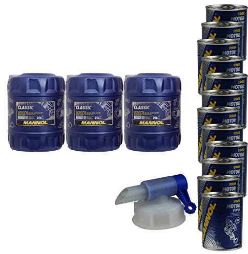 60L Motoröl MANNOL Classic 10W-40 12x MANNOL Motor Flush ADDITIV
