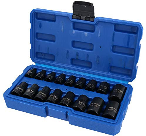 E Star Female Torx Impact Sockets E5 E24 3/8 and 1/2 Drive 17pc