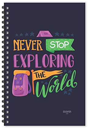 ESCAPER Never Stop Exploring The World Diary | Ruled - A5 Size - 8.5 x 5.5 inches Diary | Travel Diary | World Diary | Explore Diary | Diary for Office | Diary for Gift