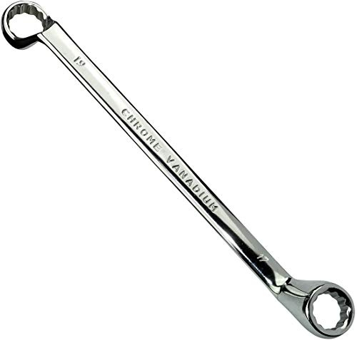 AERZETIX - C45498 - Clé polygonale double - contre-coudée 17x19mm - clé à oeil manuelle en acier CR-V pour/serrage/assemblage/- manche polie 12 pans bi-hexagonal - couleur argent