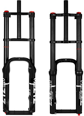 splumzer [EU Stock Bike Federgabel 26 4.0 für Mountainbike Air Double Shoulder Downhill Abseilen Stoßdämpfer MTB/QR/AM