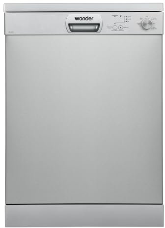 Wonder Lavavajillas 60 cm Inox WJ12600EX. 1900W, 12 Cubiertos, 2 Bandejas, 5 Programas, Control Electrónico, Función Stop&Go, Secado Super Active, Bajo nivel Sonoro, Eficiencia Energética Clase E