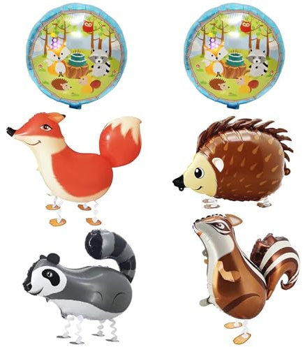 Globos de Animal Caminando, 6 Piezas Walking Animal Globo, Balloon Animales, Globos de CumpleañOs, Caminando Foil Globos,Animales Globos Decoracion